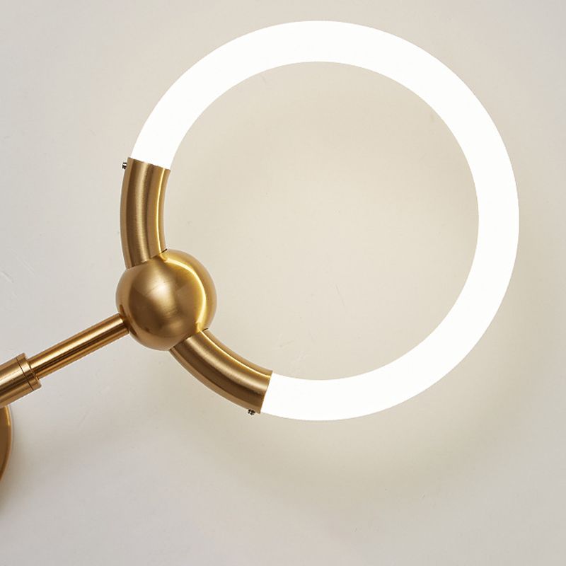 Arisha Modern Ring Vanity Wall Lamp, Black/Gold, Bathroom