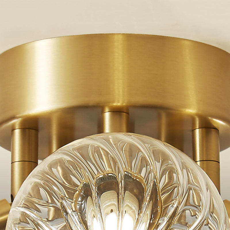 Valentina Modern Clear Bubble Brass & Glass Ceiling Light