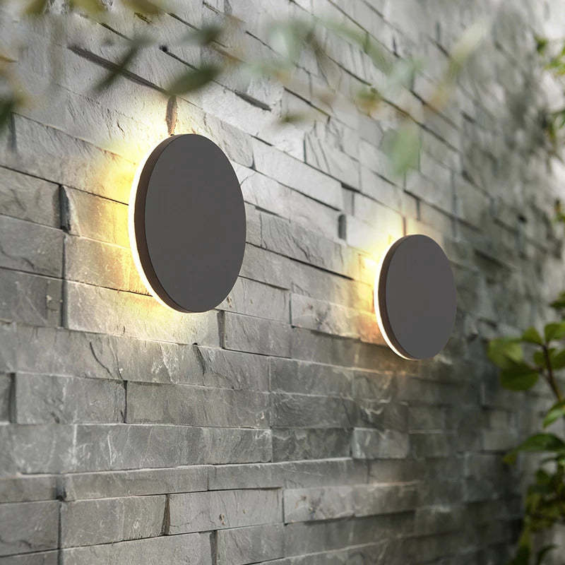Orr Minimalist Round/Square Outdoor Wall Lamp LED Black/White