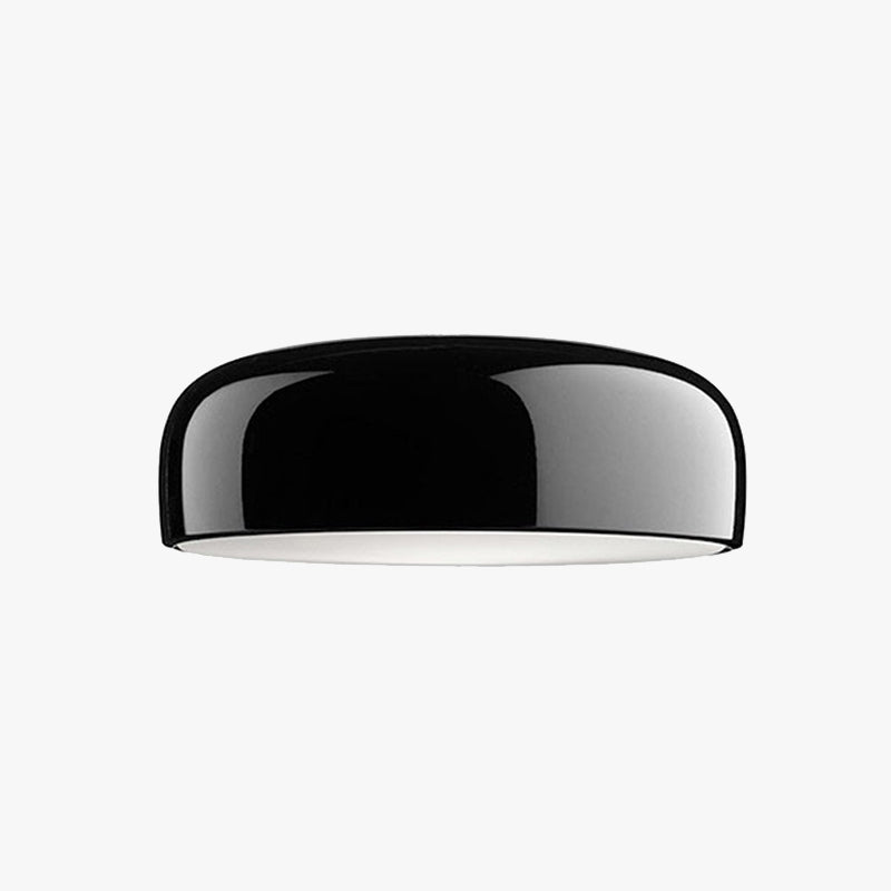 Leilani Modern Dish Shaped Metal Ceiling Light, Black/White