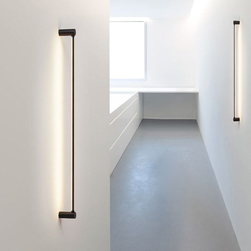 Edge Minimalist Linear Flush Mount Ceiling Light, Black, Hallway
