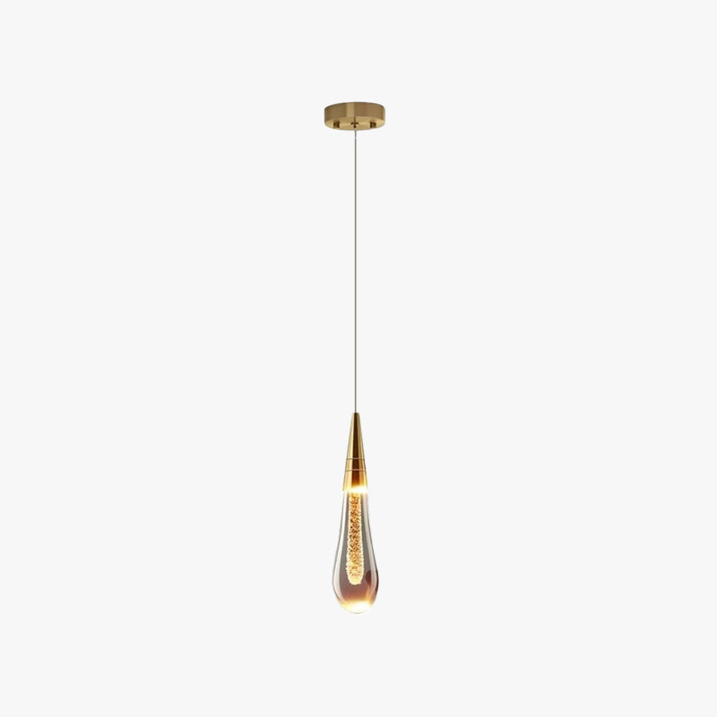 Kristy Modern Designer Teardrop Crystal Pendant Light, Gold