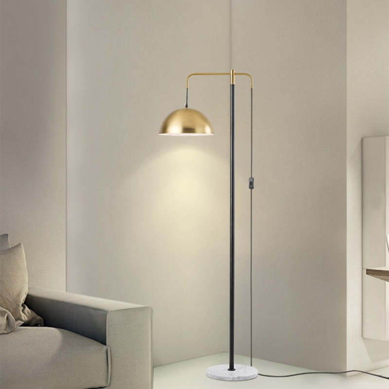 Carins Modern Metal Floor Lamp, Gold, Living Room