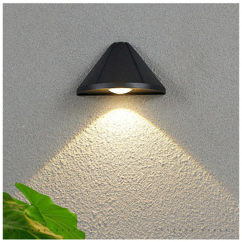 Orr Modern Cone Metal Outdoor Wall Lamp, Black