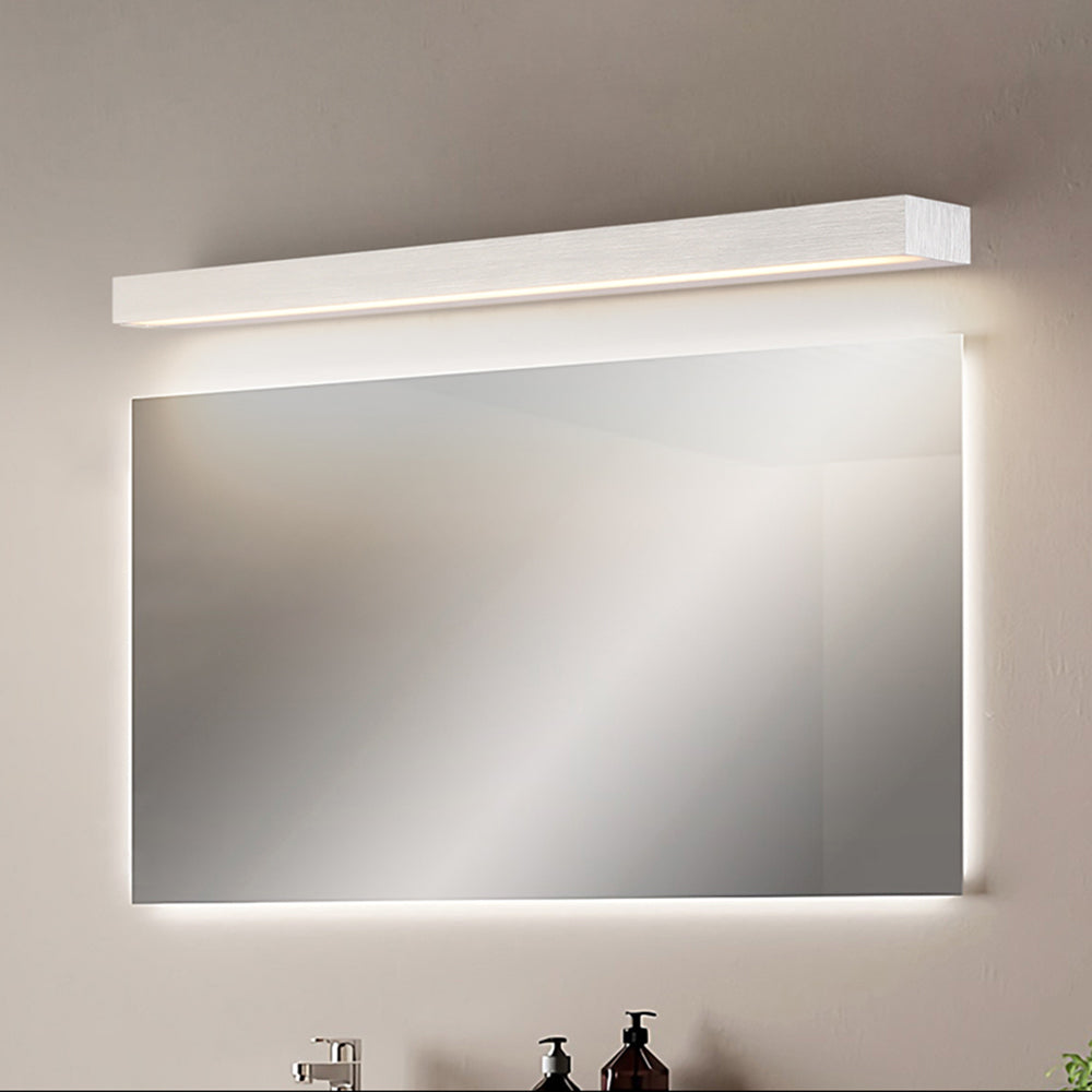 Edge Wall Lamp Linear Minimalist Mirror Front, White, Bathroom