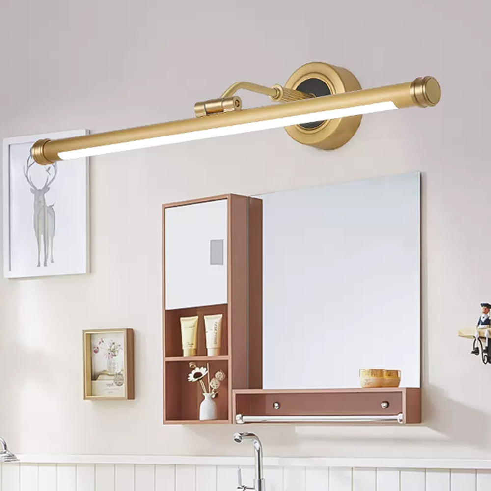 Leigh Vintage Linear Metal/Acrylic Wall Lamp, Brass, Bathroom