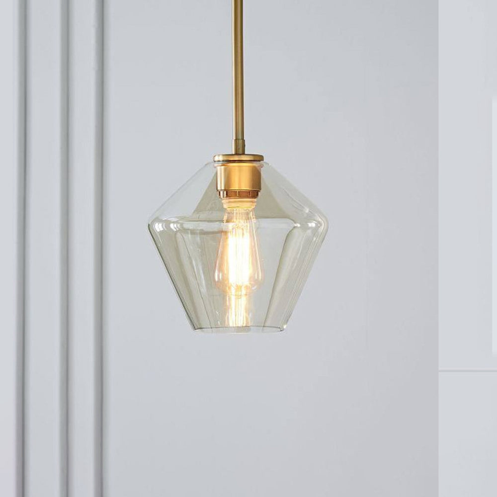 Hailie Pendant Light Clear Glass, Clear/Amber, Bedroom