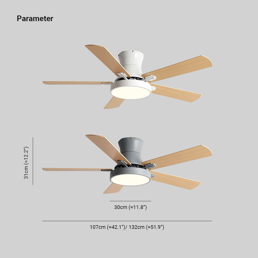 Walters 5-Blade Ceiling Fan with Light, 3 Color, DIA107/132CM