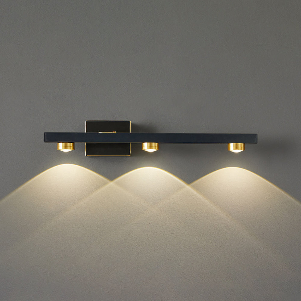 Freja Liner Simple Wall Lamp Mirror, Black/Gold