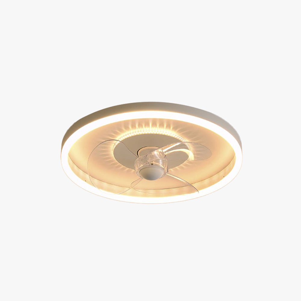 Quinn White Double-light Ceiling Fan with Light, 16"/20"