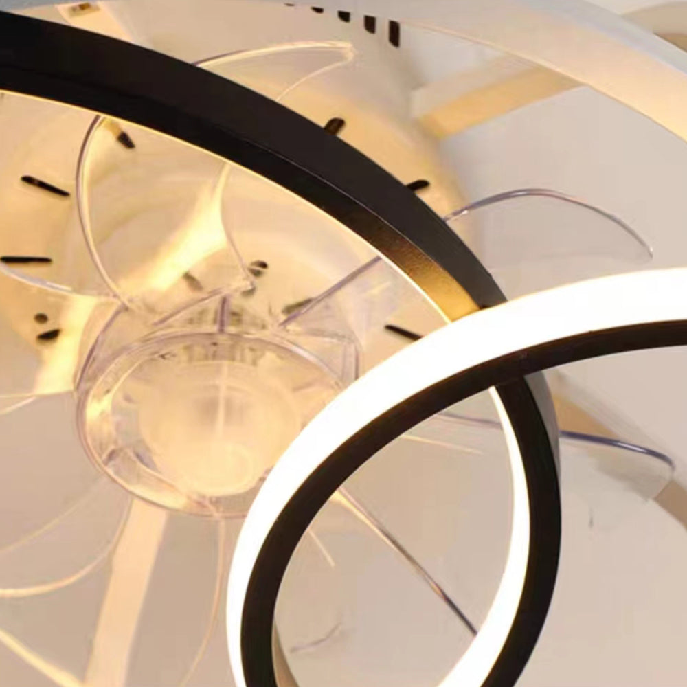 Arisha 4-Rings Ceiling Fan with Light, DIA 21.6"/23.6"