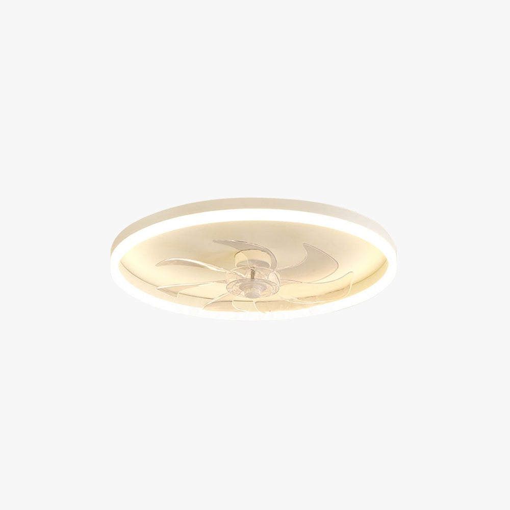 Edge 7-Blade Ring White Ceiling Fan with Light, DIA 16"/20"/24"