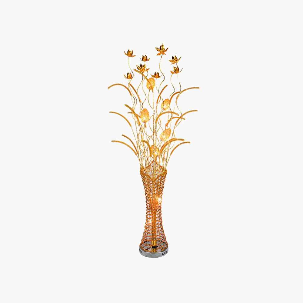 Bella Art Deco Vase Gold Metal Floor Lamp, Living Room