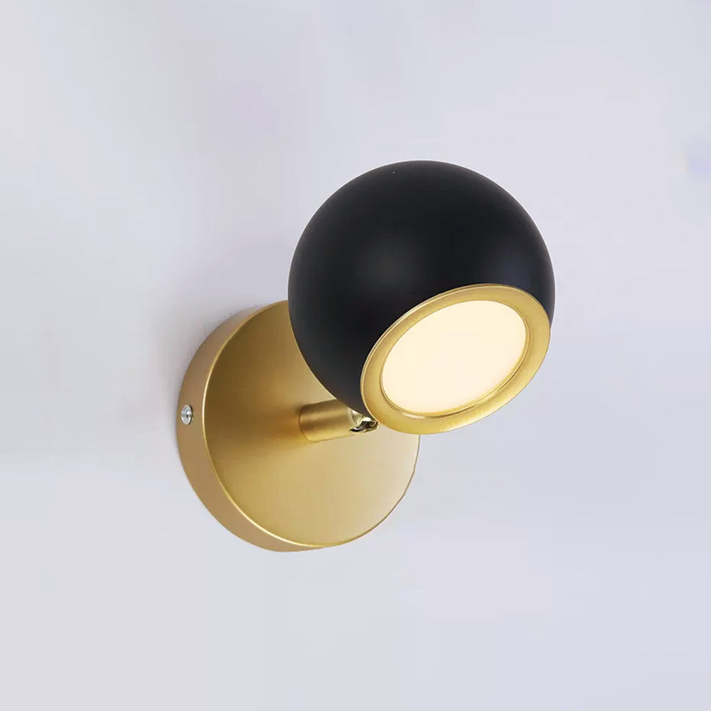 Leigh Modern Globe Metal&Acrylic Wall Lamps, Black/White