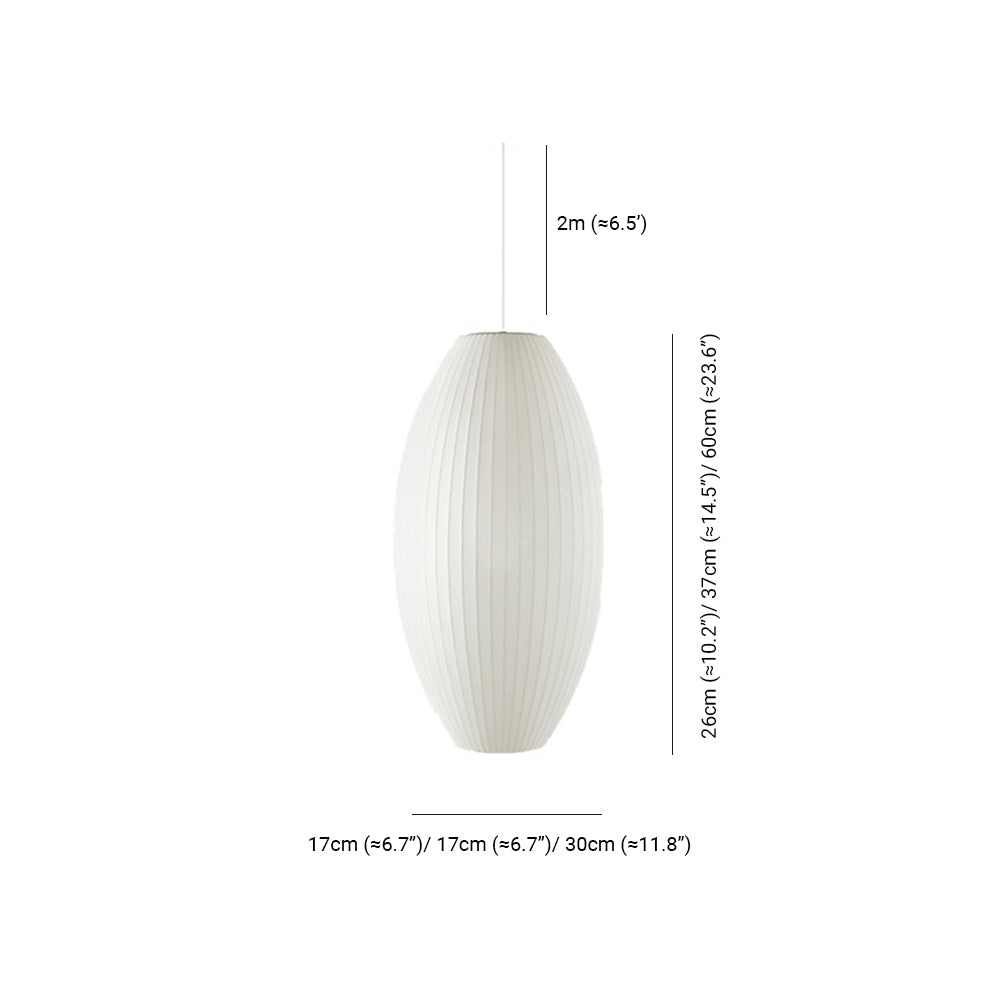 Renée White Single Pendant Light, Artificial Silk Shade, 6 Style