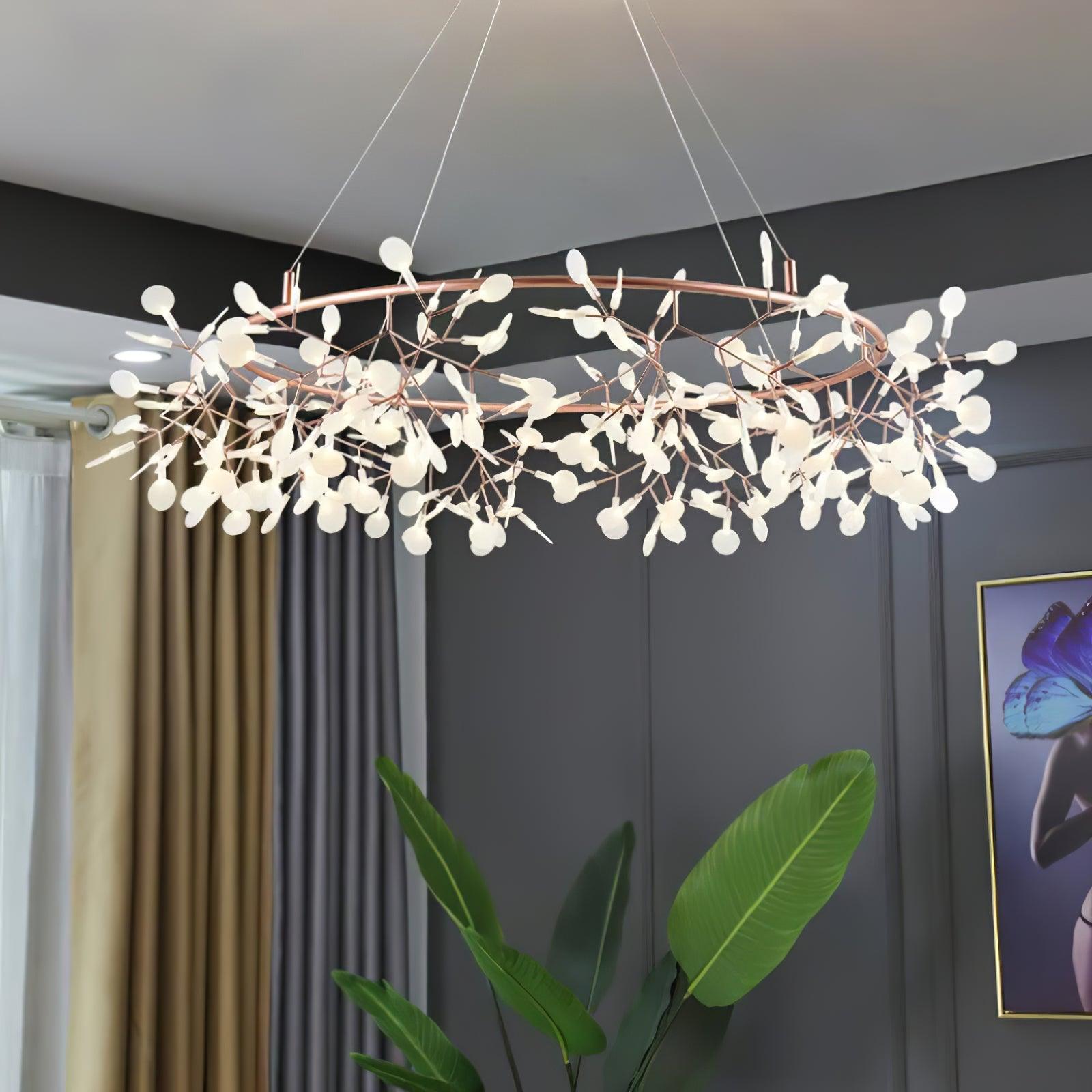 Olivia Unique Round Sputnik Art Deco Firefly Chandelier Living Room/ Bedroom