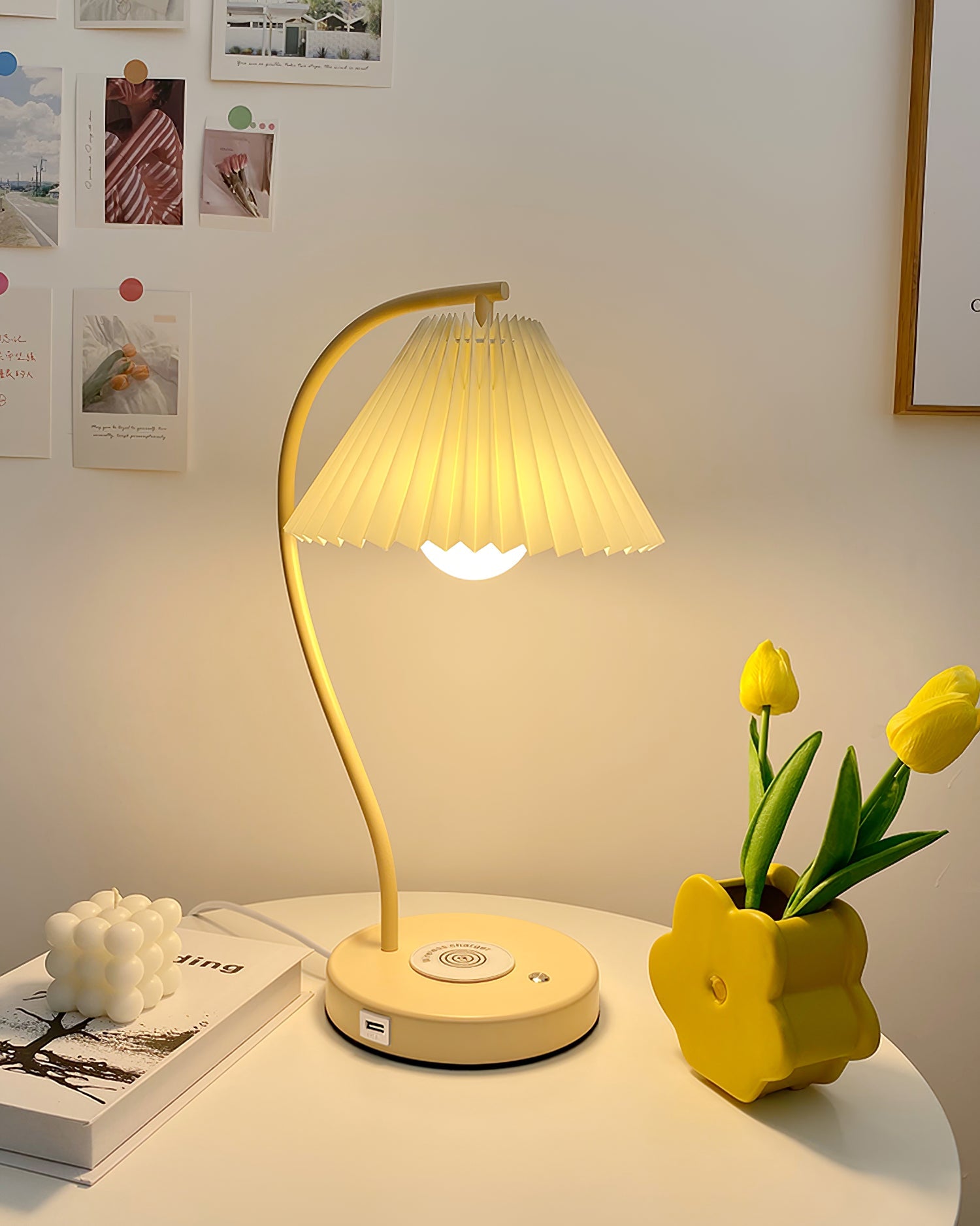 Sano Nordic Curved Ceramic Fabric Table Lamp