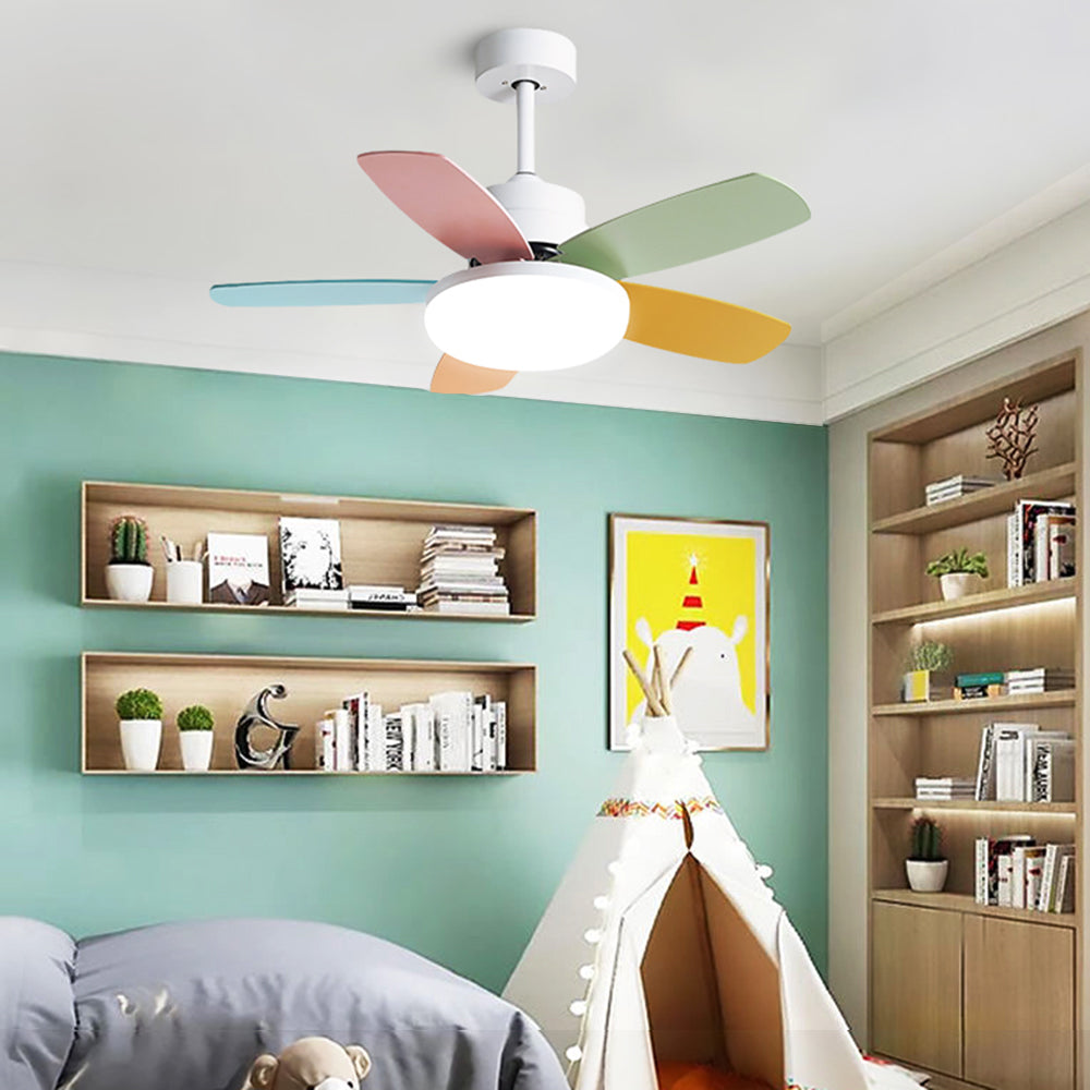 Morandi Colorful DC Ceiling Fan with Light, Summer, 42''