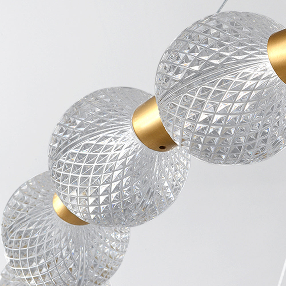 Marilyn Design Ring Metal Pendant Light, Gold, Aluminium/Acrylic