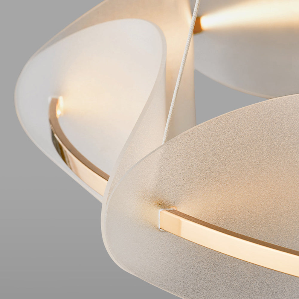 Bella Modern Ring Metal Pendant Light, White