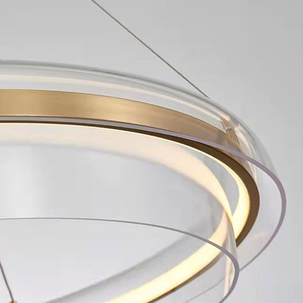Arisha Minimalist Annular Metal Pendant Light,Gold