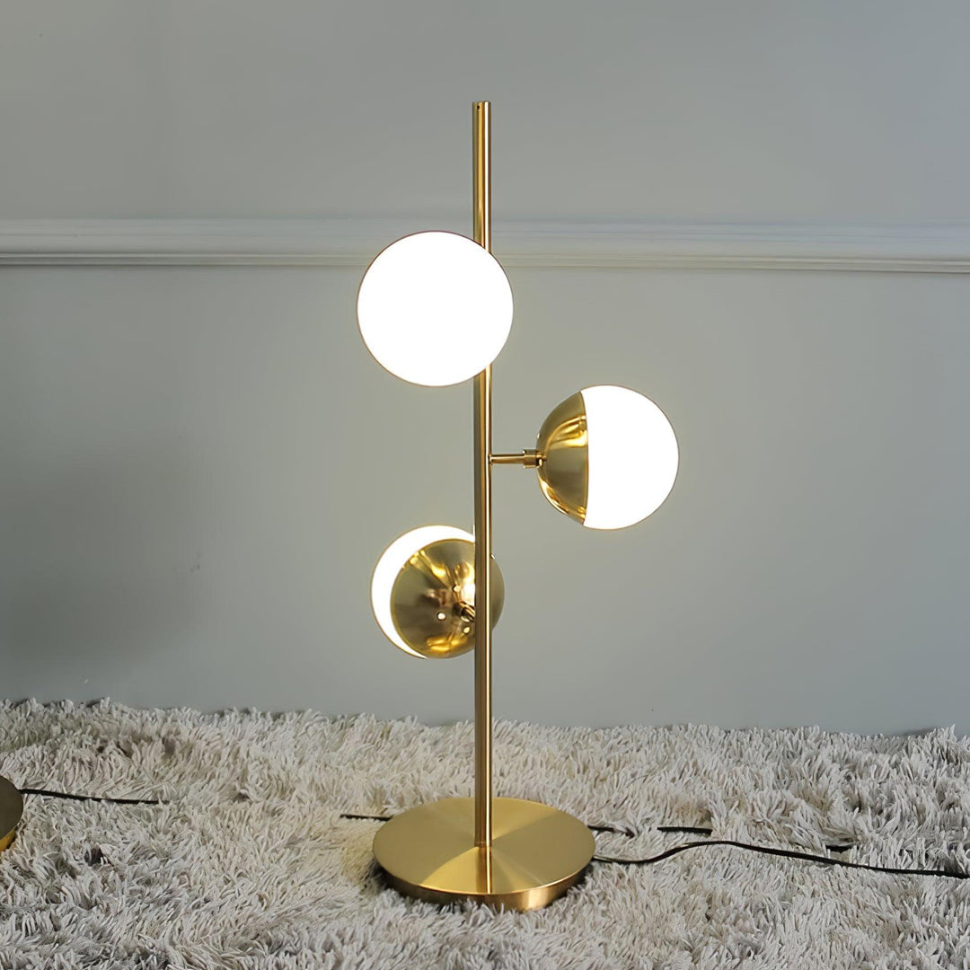 Valentina Floor Lamp Ball Modern, Metal/Ceramic, White/Gold, Living Room