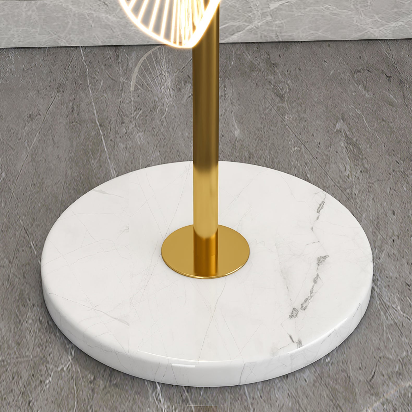 Carins Floor Lamp Creative Circle Modern, Acrylic, White/Gold, Bedroom