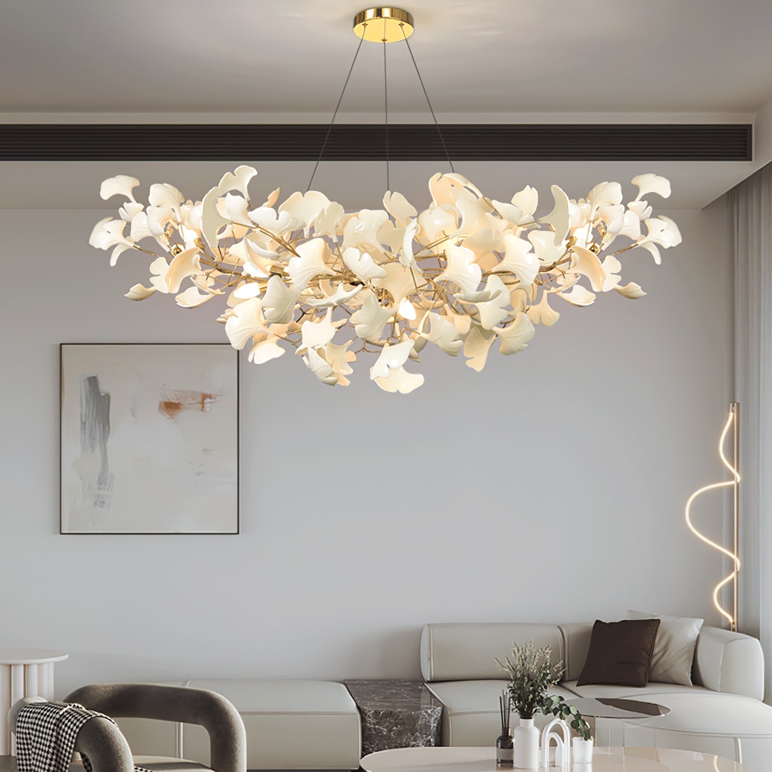 Olivia Modern Luxury Gold Entryway Chandelier Metal/Ceramics Living Room