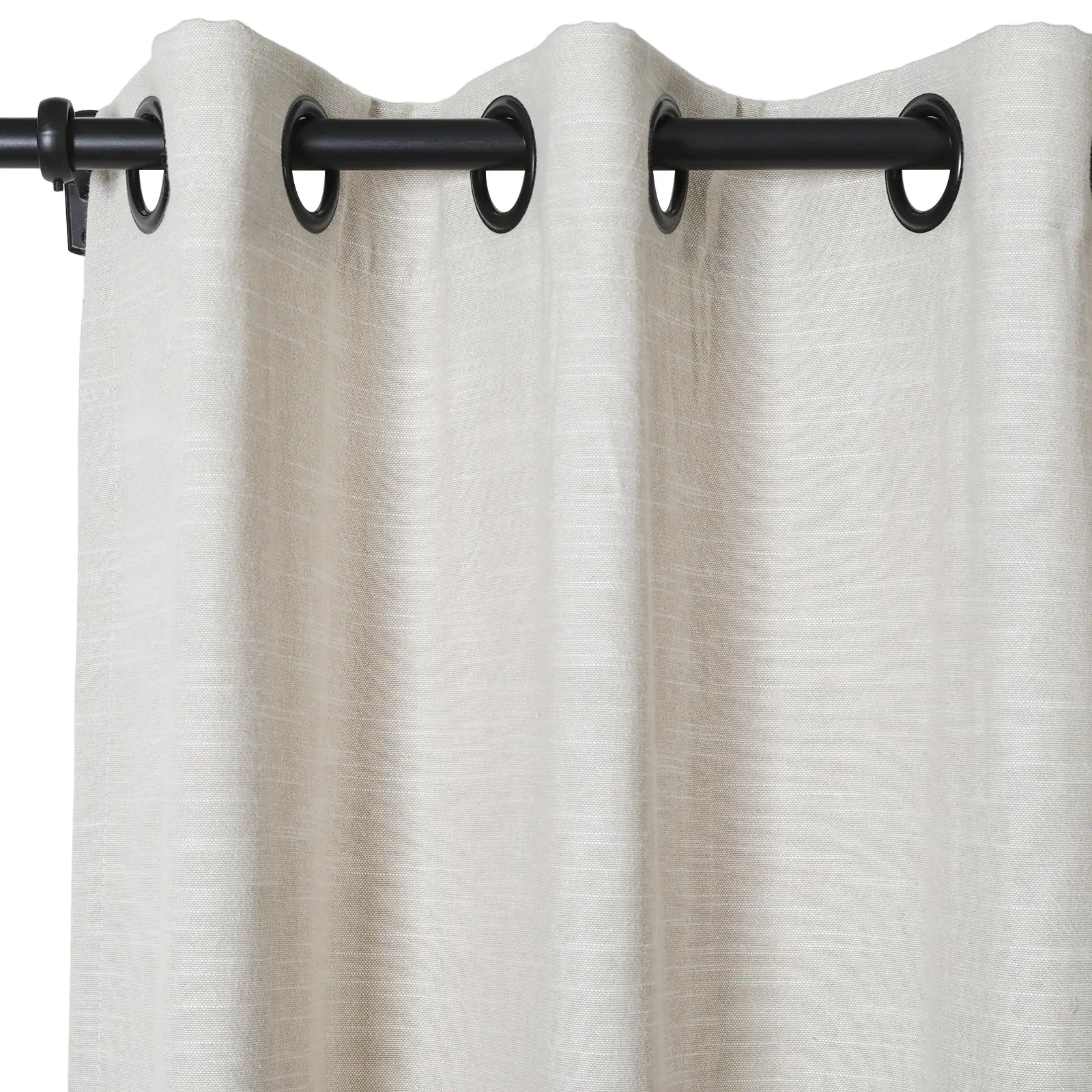 Aira Luxury Linen Cotton Grommet Blackout Curtain, Bedroom