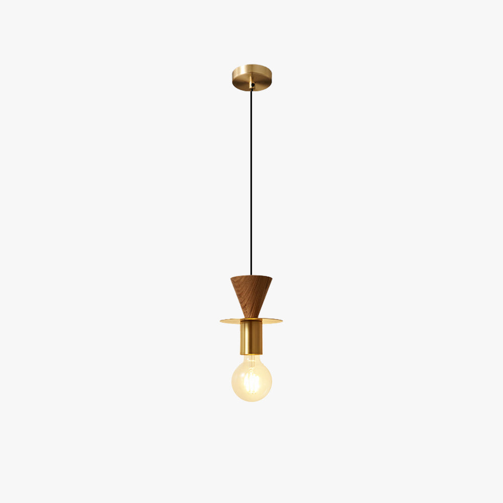 Hailie Modern Simple Luxury Pendant Light Copper Walnut Bedroom/Dining Room