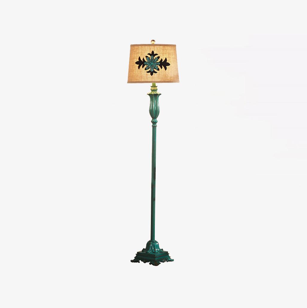 Eryn Floor Lamp Table Vintage, Metal/Resin, Green, Living Room