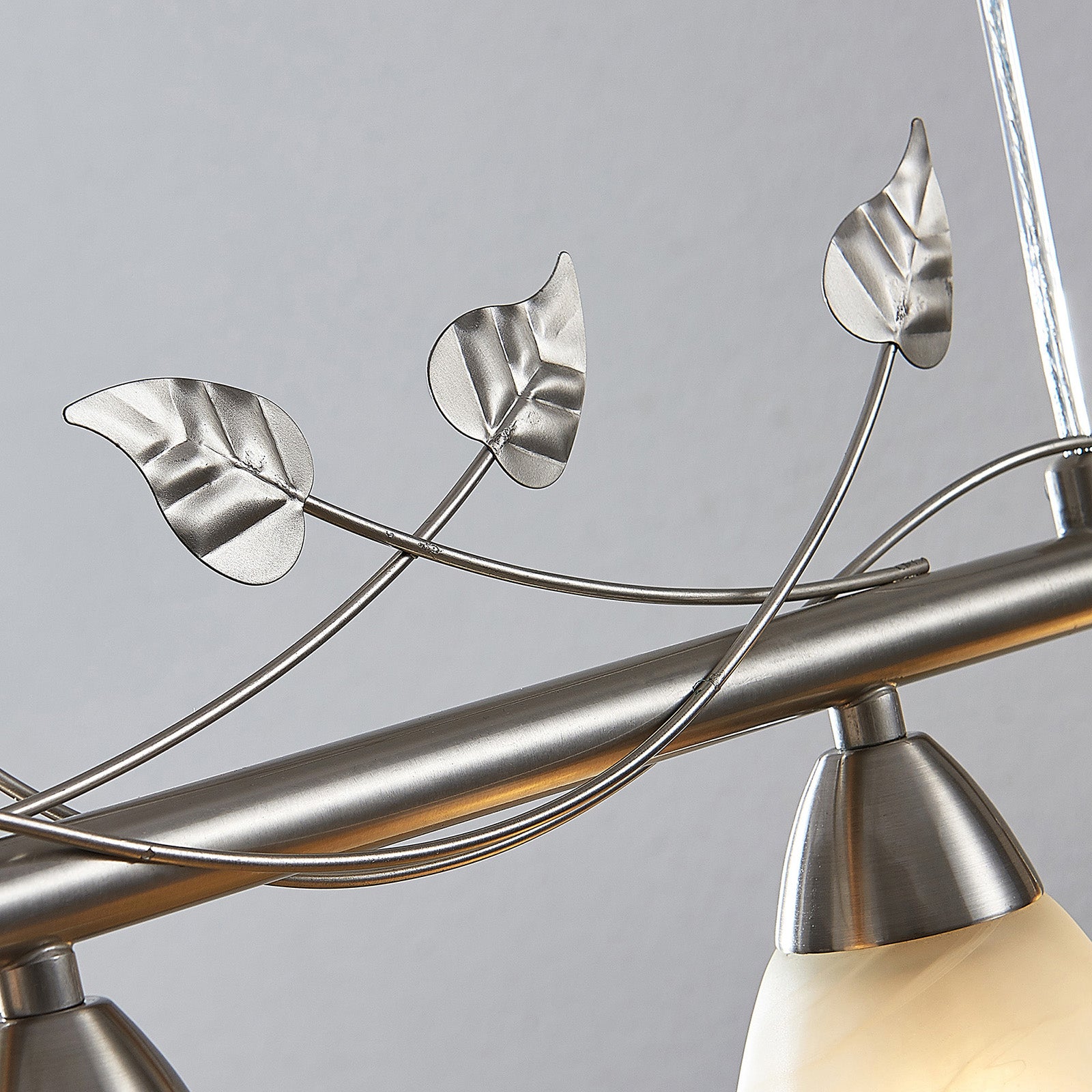 Eyrn Leaf Linear Metal & Glass Pendant Light, 4 Heads