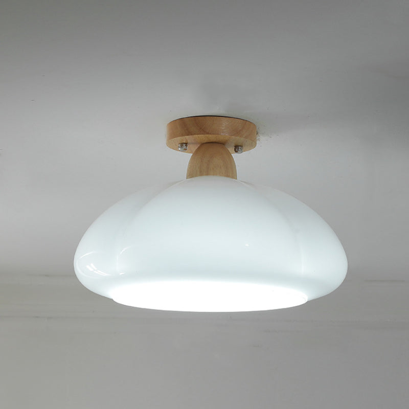 Hailie Modern LED Pumpkin Creativity Ceiling Light Glass Wood Aisle/Hallway/Bedroom/Living Room