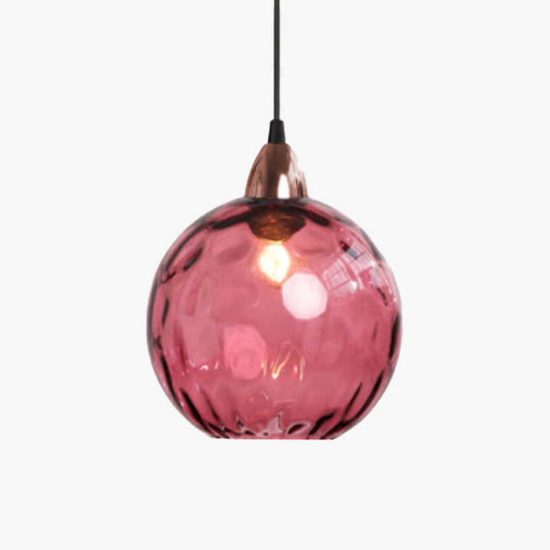 Hailie Colorful Glass Ball Pendant Light Water Ripple Living Room