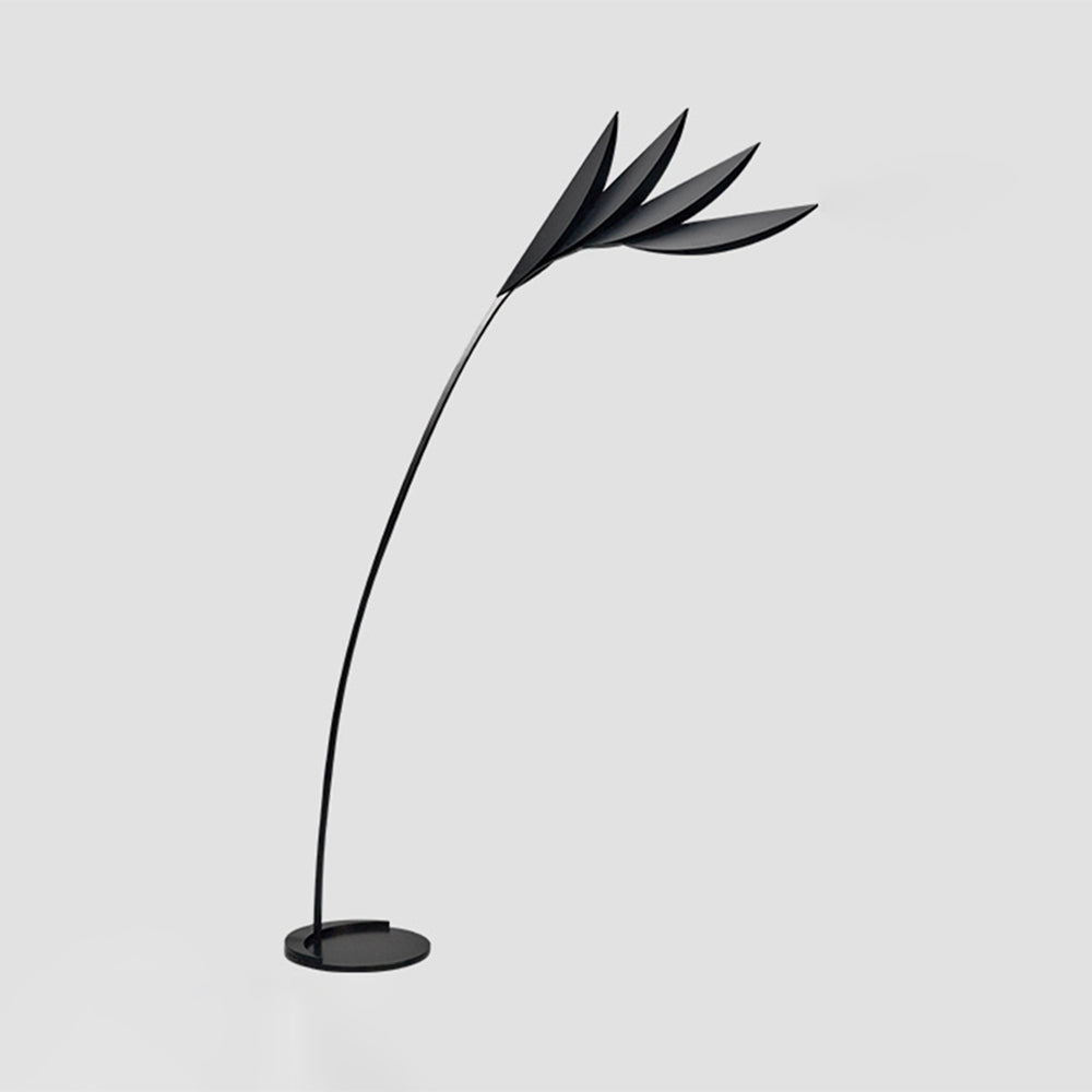 Clifford Modern Leaf Floor Lamp, Black, Metal, Living Room