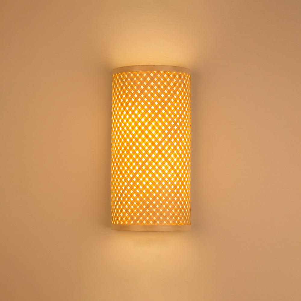 Muto Led Wall Mounted Bedside Lamp, Rattan/Acrylic, Bedroom