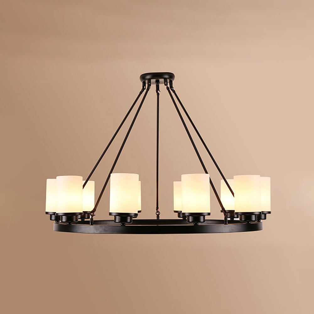 Alessio Retro Metal Glass Chandelier for Living Room