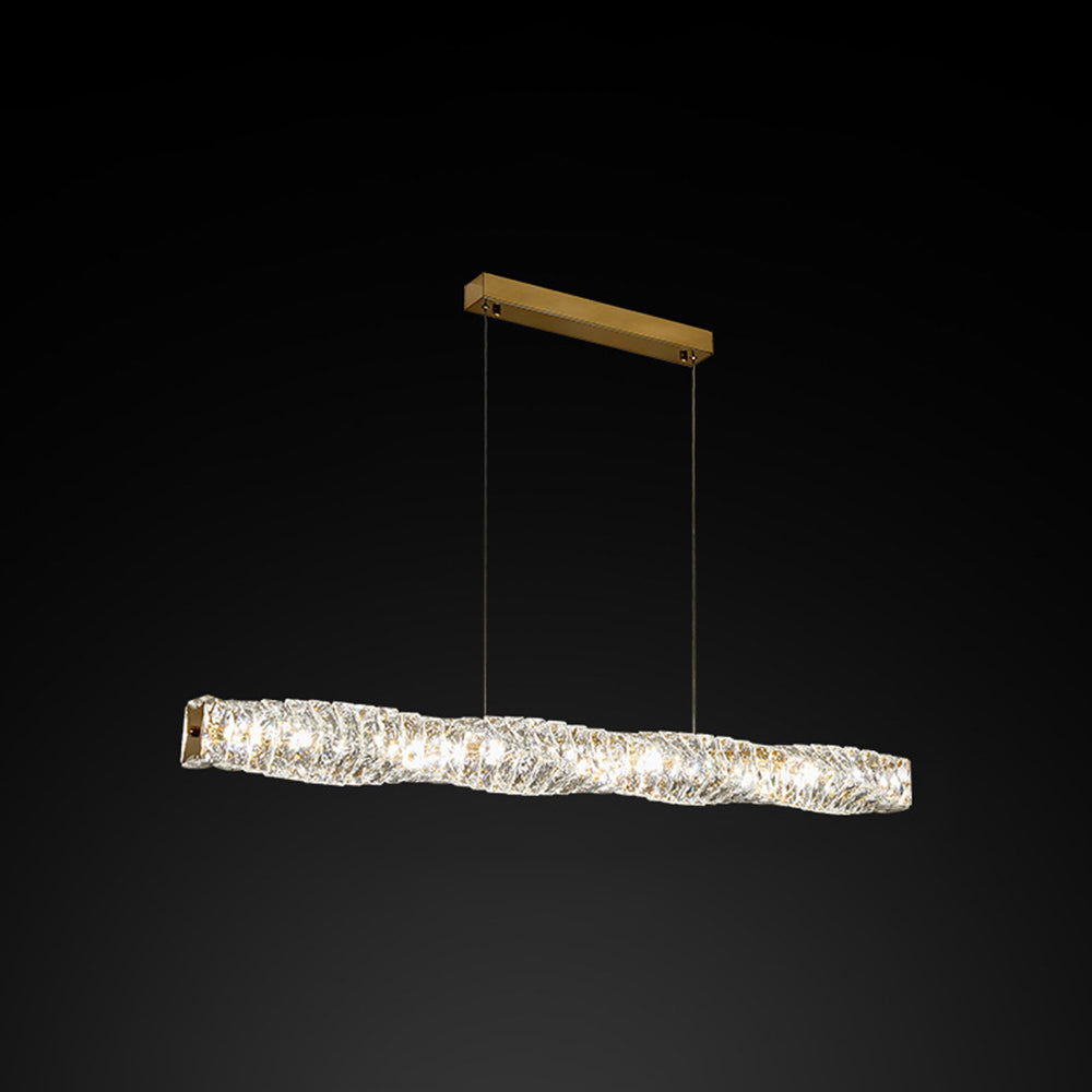 Kristy Crystal Sliver and Gold Pendant Light, Stainless Steel