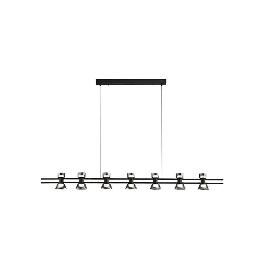 Evette Modern Linear Linear Metal Pendant Lamp, Black/Golden