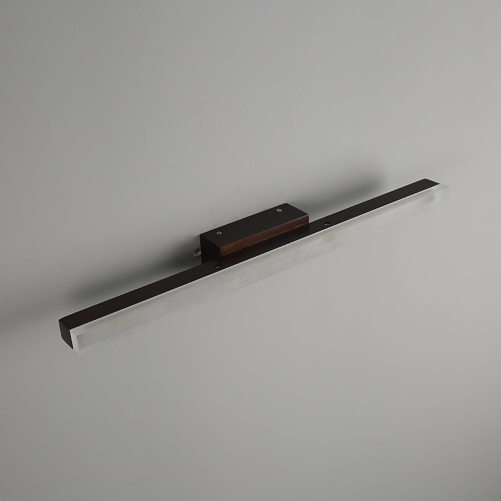 Leigh Modern Minimalist Linear Wooden Wall Lamp, Wood/Walnut