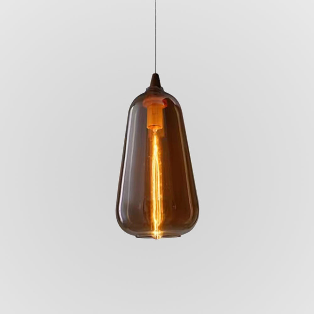 Hailie Modern Art Amber Pendant Light, Glass & Metal