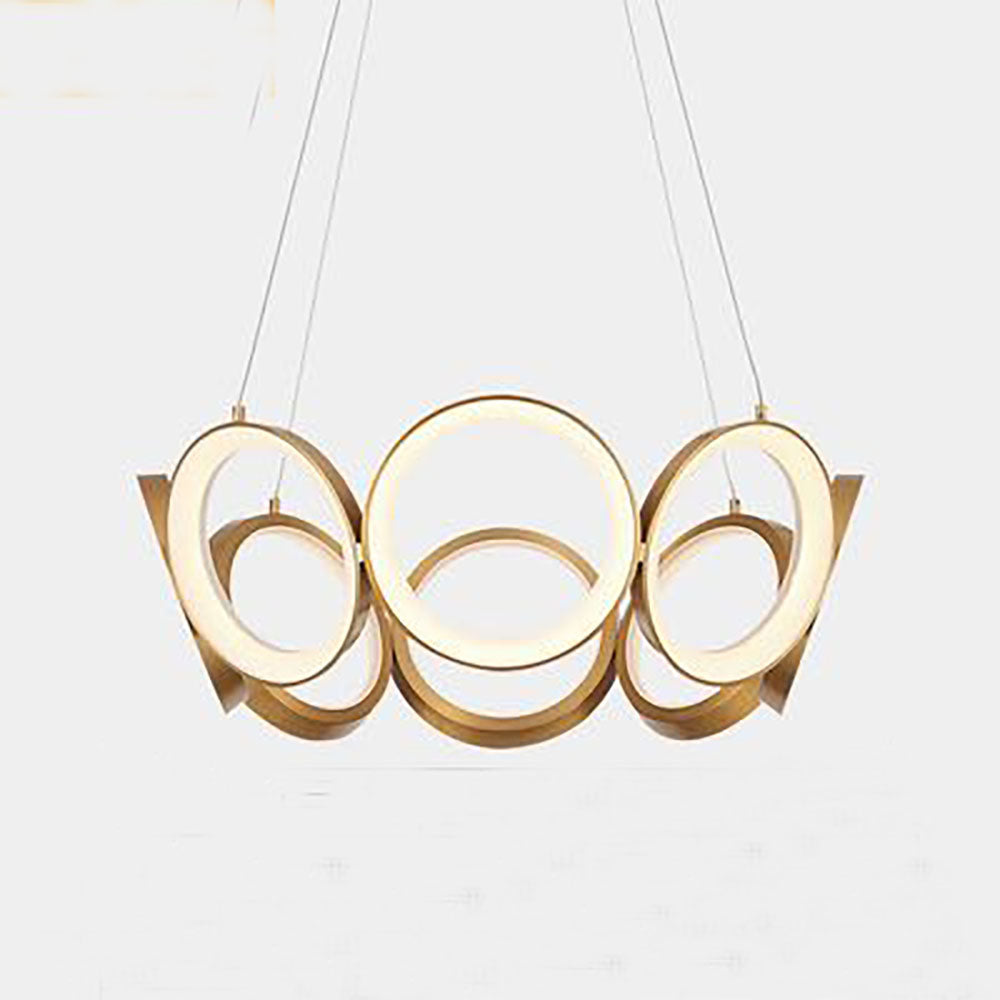 Arisha Luxury Ring Metal Pendant Light, Gold