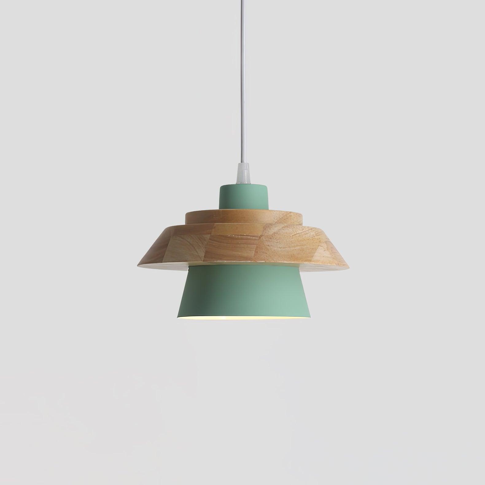 Zaid Modern Metal/Wood Pendant Light, Multi Color