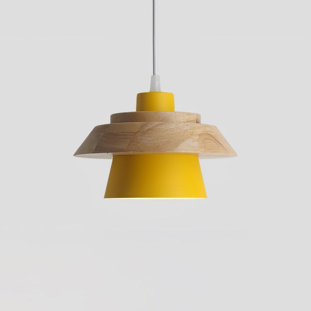 Zaid Modern Metal/Wood Pendant Light, Multi Color