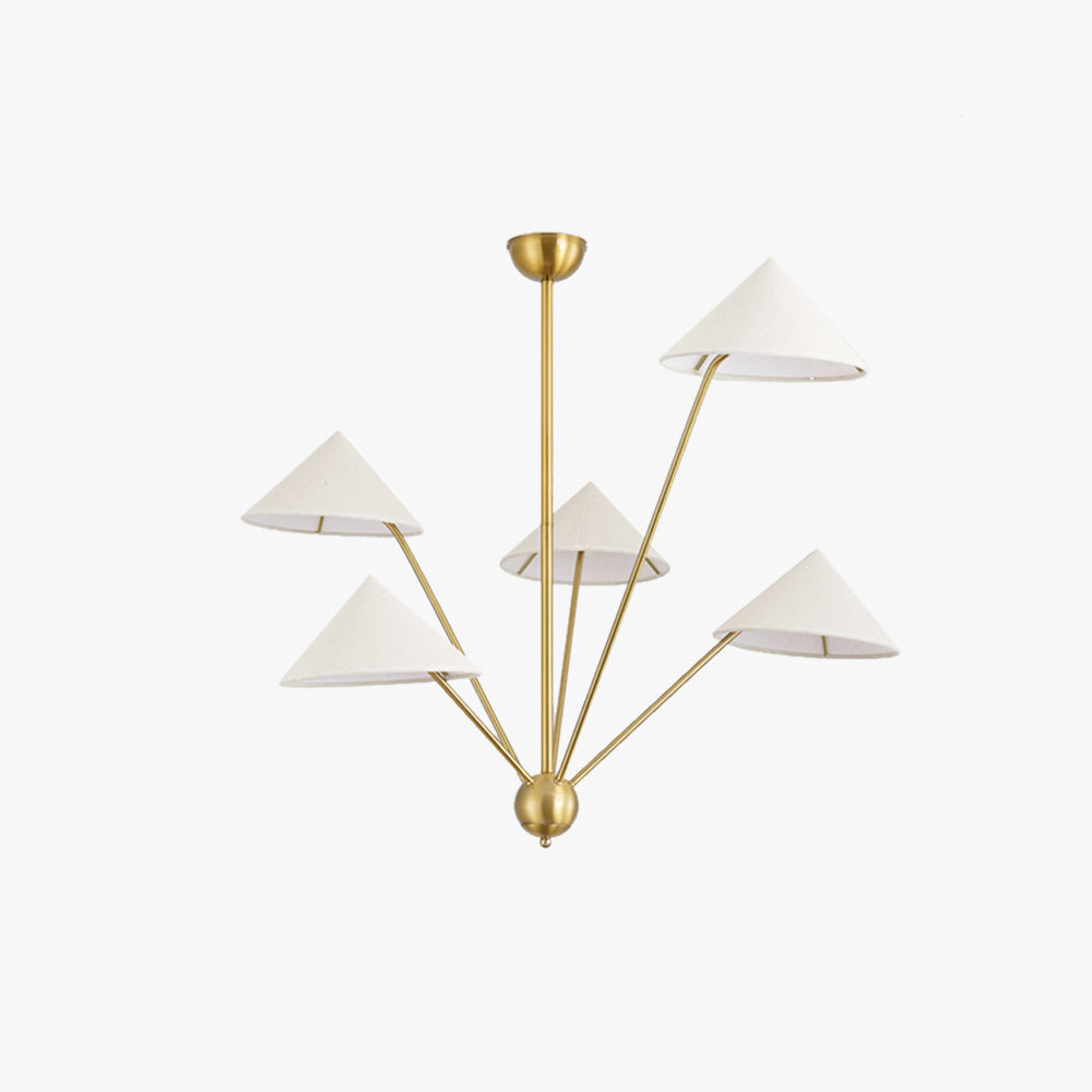 Alessio Retro Simple LED Chandelier Metal Brass 5 Light Living Room/Kitchen