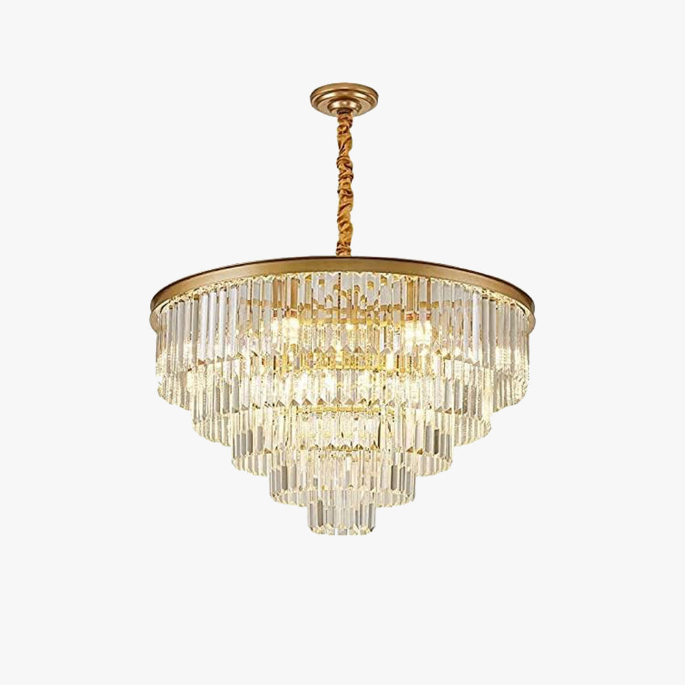 Arisha Modern LED Decorative Luxury Pendant Light Crystal Metal Black/Gold Ring Bedroom/Living Room