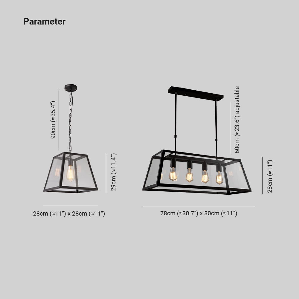 Austin Industrial LED Modern Pendant Light Glass Metal Kitchen Bedroom Living Room