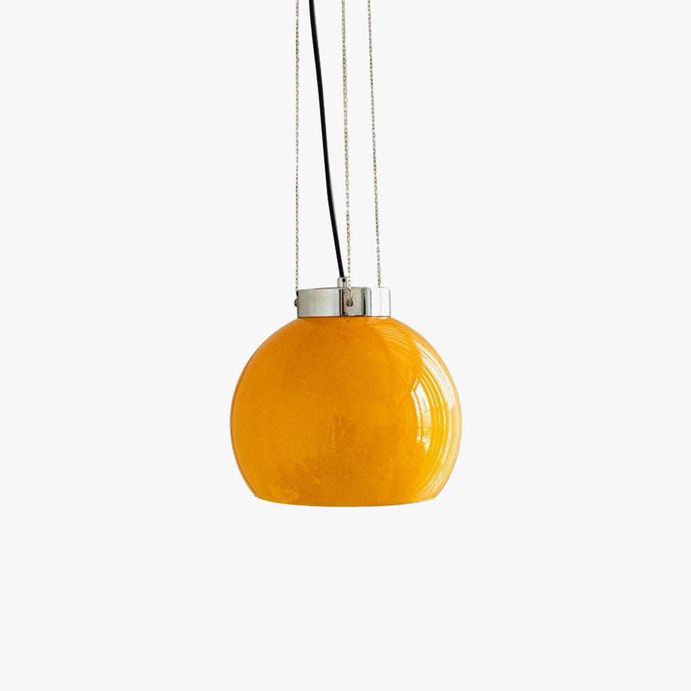 Hailie Yellow Ball Pendant Light, Metal & Glass, 9.8"