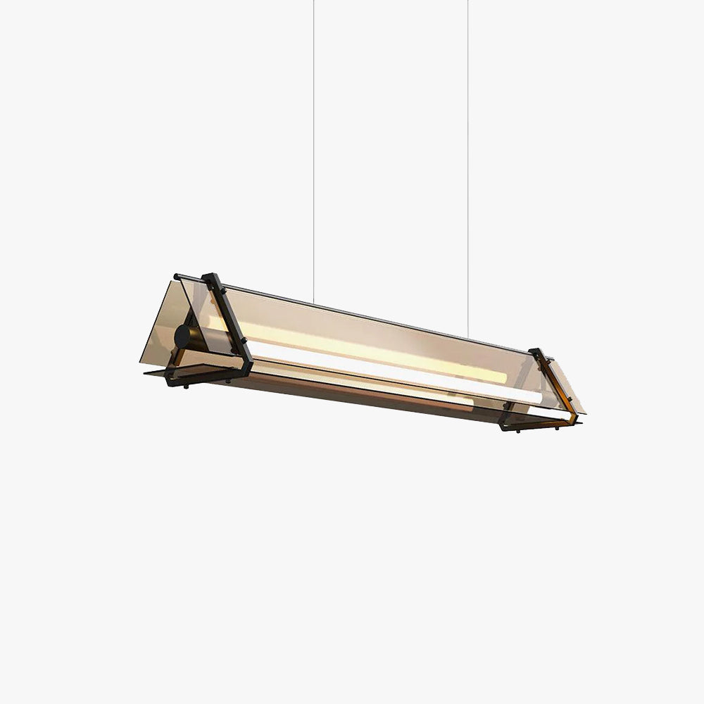 Edge Industrial Triangle Metal Glass Pendant Light