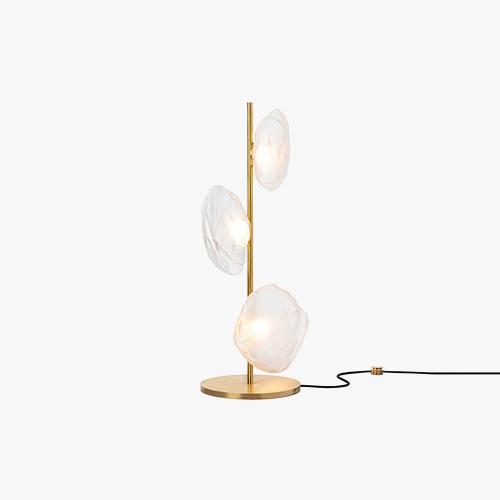 Byres Designer Irregular Metal/Ceramic Table Lamp, Gold/Clear/Gray/Black